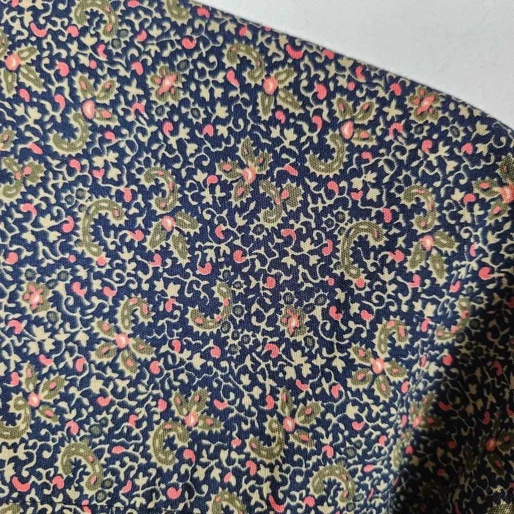 Vintage 80s Banana‎ Republic Paisley Button Down Men's M Navy Long Sleeve Shirt